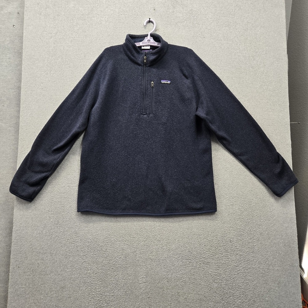 Patagonia Men Sweater XL Dark Gray Fleece Quarter Zip Activewear Zipper Logo